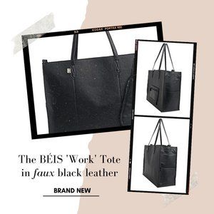 NWOT BEIS Tote in faux Black leather